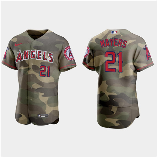 Los Angeles Angels #21 Mike Mayers Men's Nike 2021 Armed Forces Day Authentic MLB Jersey -Camo