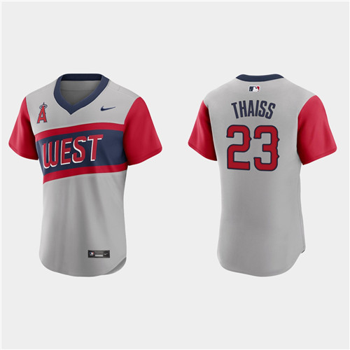 Los Angeles Angels #23 Matt Thaiss Men's Nike Gray 2021 Little League Classic Authentic MLB Jersey