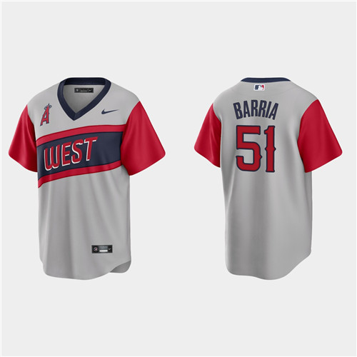 Los Angeles Angels #51 Jaime Barria Men's Nike Gray 2021 Little League Classic Game MLB Jersey