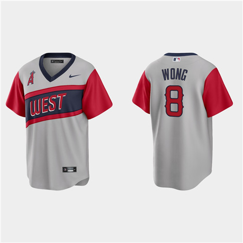 Los Angeles Angels #8 Kean Wong Men's Nike Gray 2021 Little League Classic Game MLB Jersey