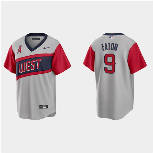 Los Angeles Angels #9 Adam Eaton Men's Nike Gray 2021 Little League Classic Game MLB Jersey