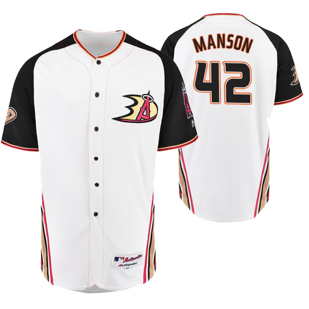 Los Angeles Angels Josh Manson White Crossover Los Angeles Angels Flex Base Jersey