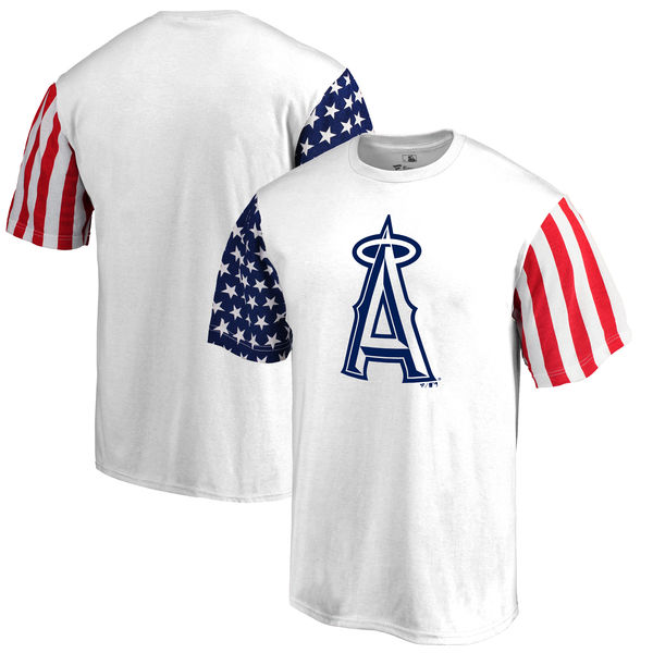 Los Angeles Angels Of Anaheim Fanatics Branded Stars & Stripes T-Shirt White