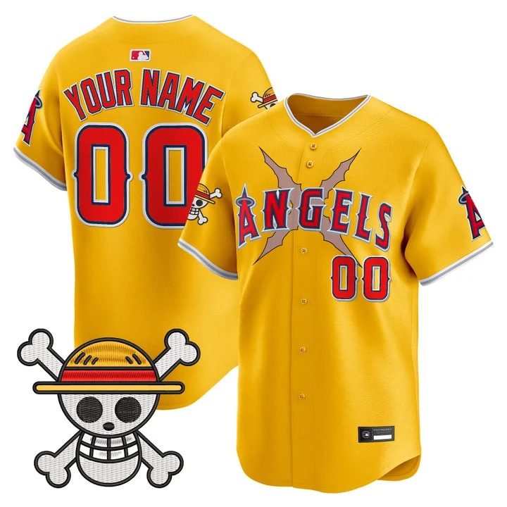 Los Angeles Angels x One Piece Vapor Premier Limited Custom Jersey gold