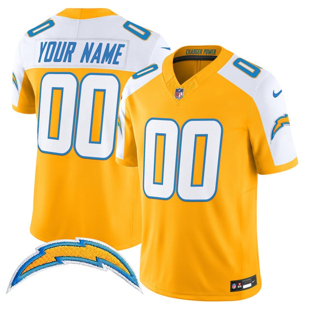 Los Angeles Chargers 2025 Alternate Charger Power Vapor Limited Custom Jersey gold white