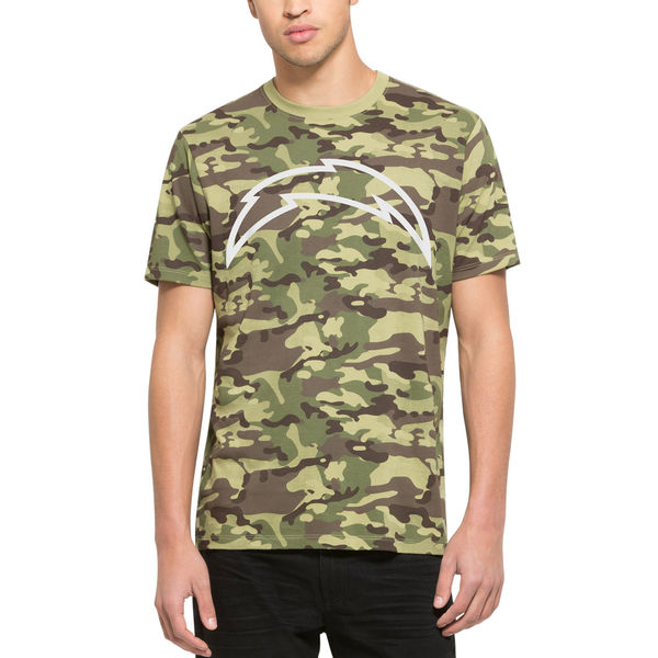 Los Angeles Chargers Fresh Team Logo Camo Men's Short Sleeve T-Shirt