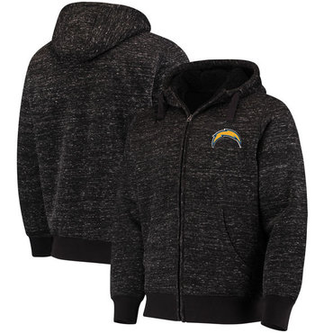 Los Angeles Chargers G III Sports By Carl Banks Discovery Sherpa Full Zip Jacket Heathered Black