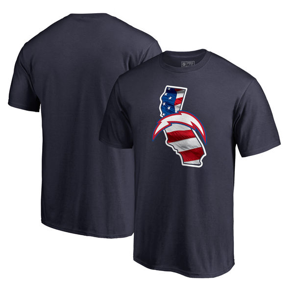 Los Angeles Chargers Navy NFL Pro Line By Fanatics Branded Banner State T-Shirt