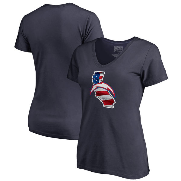 Los Angeles Chargers Navy Women's NFL Pro Line By Fanatics Branded Banner State T-Shirt