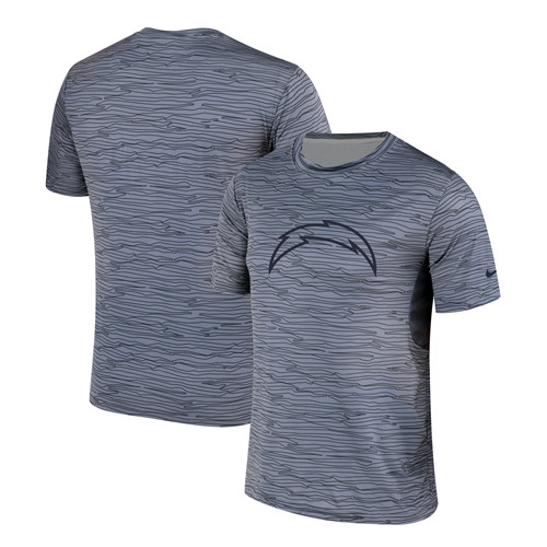 Los Angeles Chargers Nike Gray Black Striped Logo Performance T-Shirt