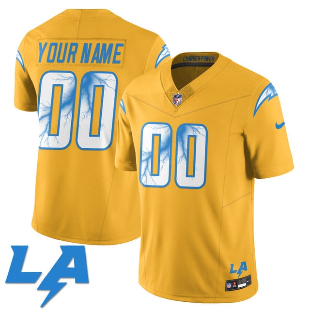 Los Angeles Chargers Rivarly Concept Custom Jersey yellow
