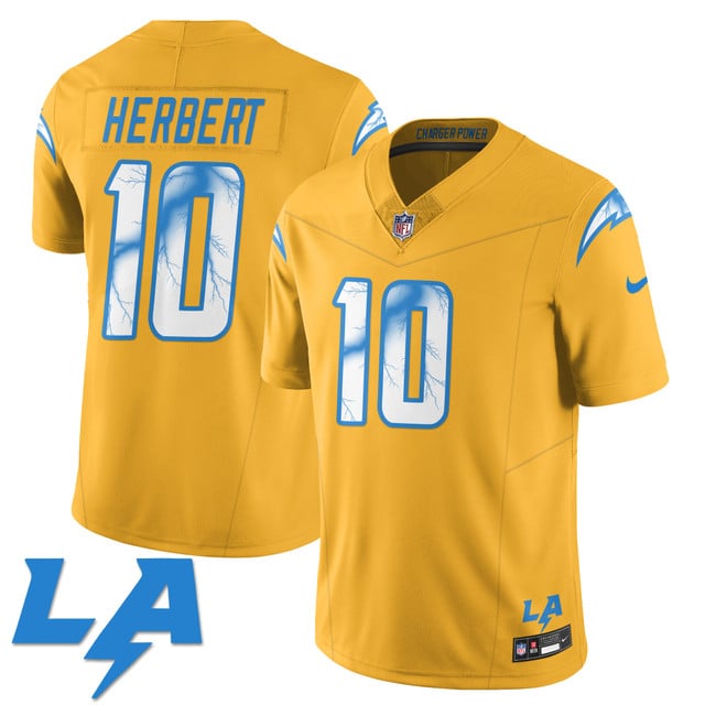 Los Angeles Chargers Rivarly Concept Jersey yellow #10 Justin Herbert