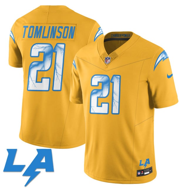 Los Angeles Chargers Rivarly Concept Jersey yellow #21 LaDainian Tomlinson