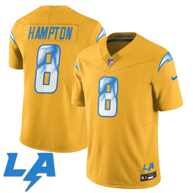 Los Angeles Chargers Rivarly Concept Jersey yellow #8 Omario Hampton
