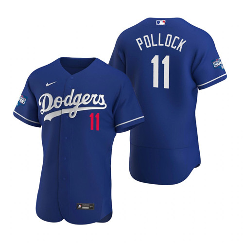 Los Angeles Dodgers 11 A.J. Pollock Royal 2020 World Series Champions Authentic Jersey