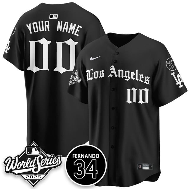 Los Angeles Dodgers 2025 Gothic NL Champions Custom Jersey