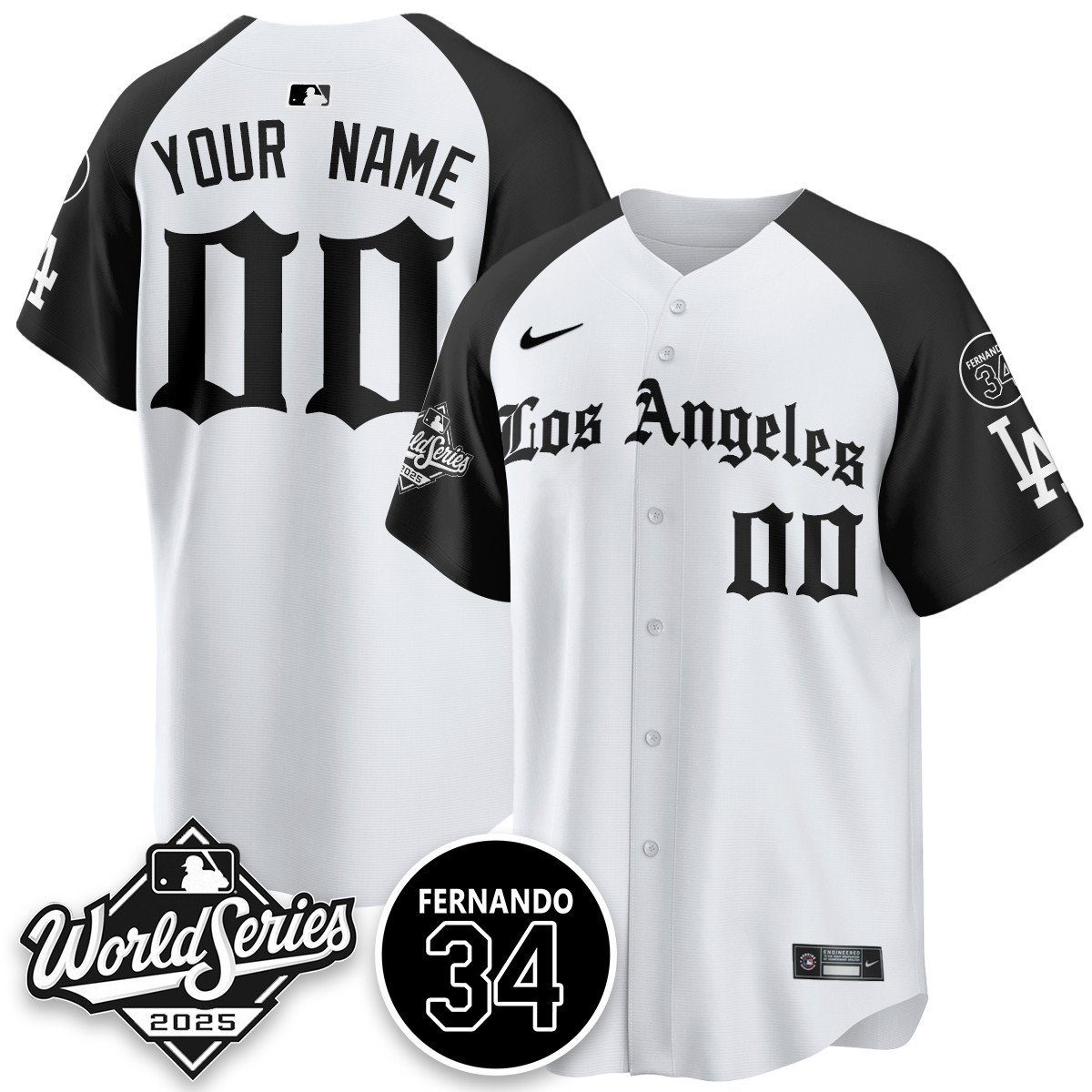 Los Angeles Dodgers 2025 Gothic NL Champions Custom Jersey alternate