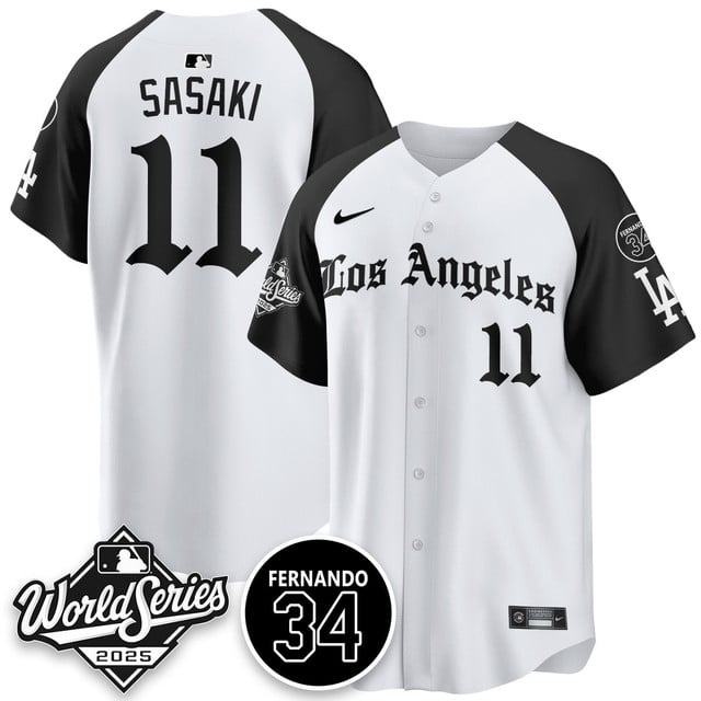 Los Angeles Dodgers 2025 Gothic NL Champions Jersey alternate #11 Roki Sasaki