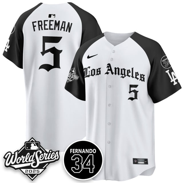 Los Angeles Dodgers 2025 Gothic NL Champions Jersey alternate #5 Freddie Freeman