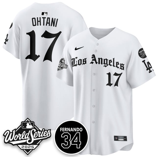 Los Angeles Dodgers 2025 Gothic NL Champions Jersey white #17 Shohei Ohtani