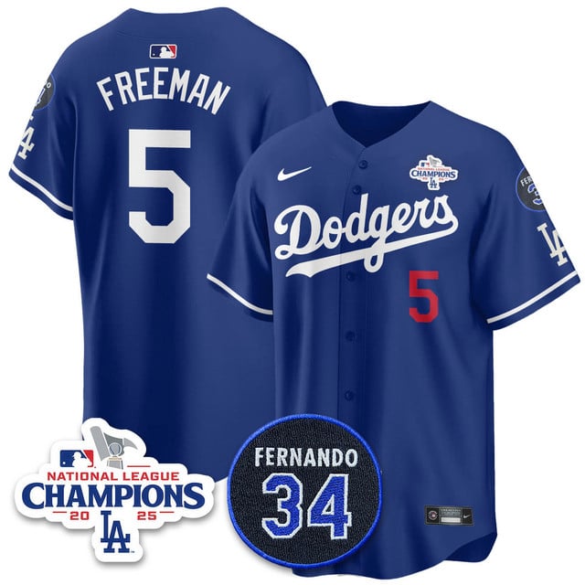Los Angeles Dodgers 2025 NL Champions Jersey #5 Freddie Freeman