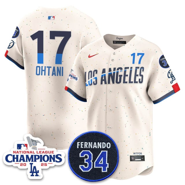 Los Angeles Dodgers 2025 NL Champions Jersey city connect #17 Shohei Ohtani