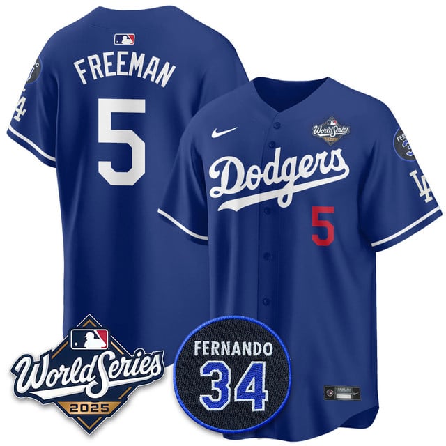 Los Angeles Dodgers 2025 National League Champions Jersey #5 Freddie Freeman