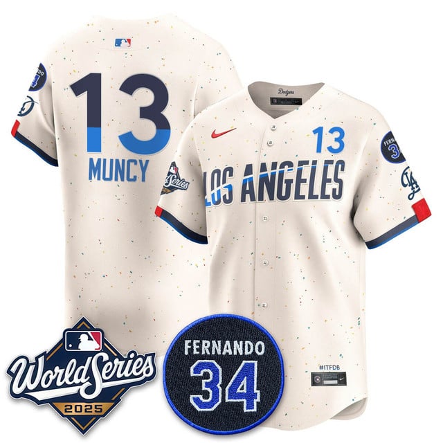 Los Angeles Dodgers 2025 National League Champions Jersey city connect #13 Max Muncy