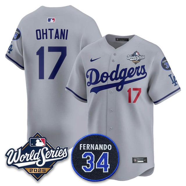 Los Angeles Dodgers 2025 National League Champions Jersey gray #17 Shohei Ohtani