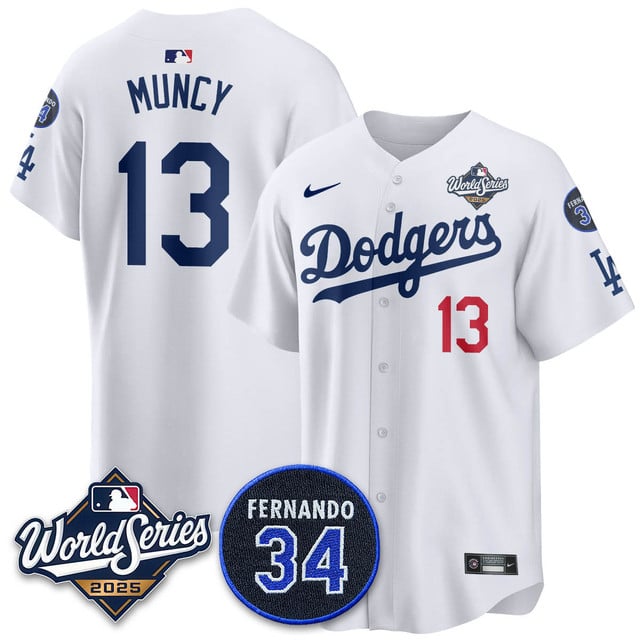 Los Angeles Dodgers 2025 National League Champions Jersey white #13 Max Muncy