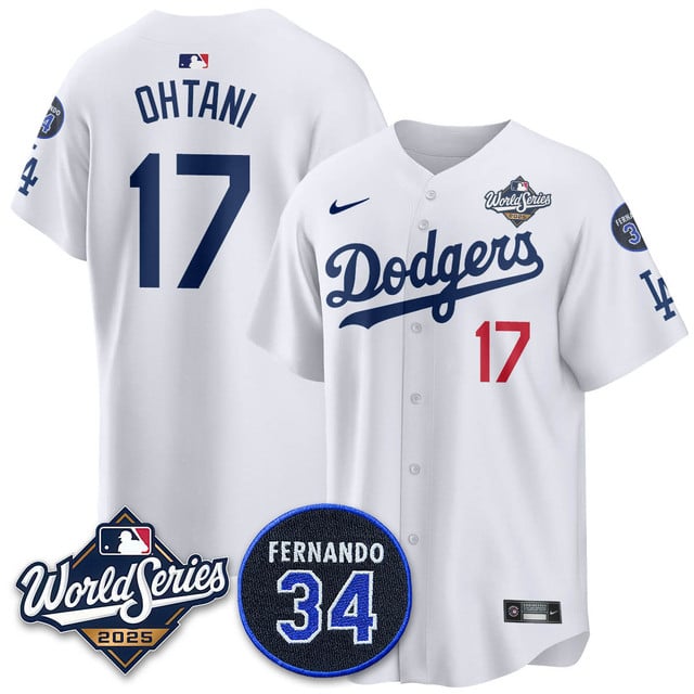 Los Angeles Dodgers 2025 National League Champions Jersey white #17 Shohei Ohtani
