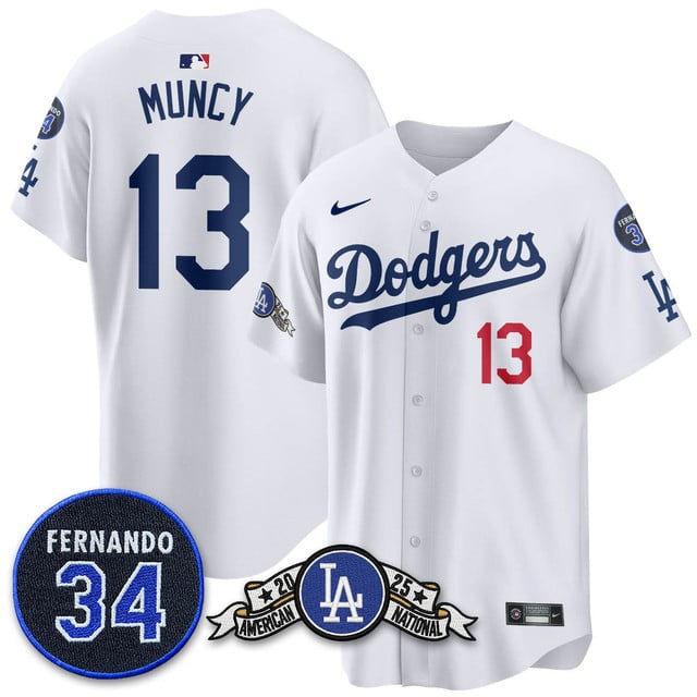 Los Angeles Dodgers 2025 National League Champions Jersey2 #13 Max Muncy