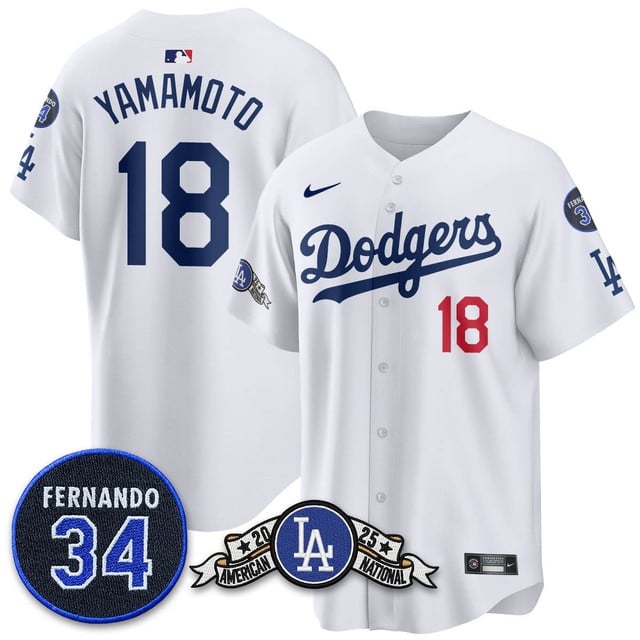 Los Angeles Dodgers 2025 National League Champions Jersey2 #18 Yoshinobu Yamamoto