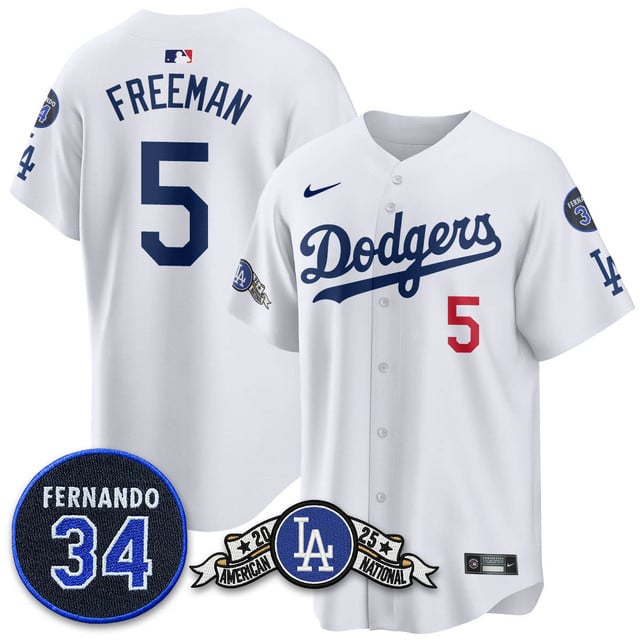 Los Angeles Dodgers 2025 National League Champions Jersey2 #5 Freddie Freeman