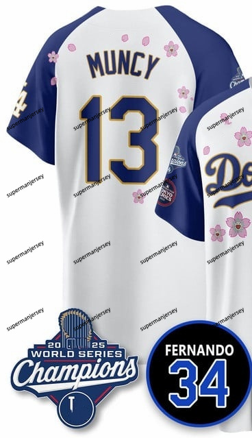 Los Angeles Dodgers 2025 World Series Champions   Jersey - All Stitched 13- Max Muncy_副本