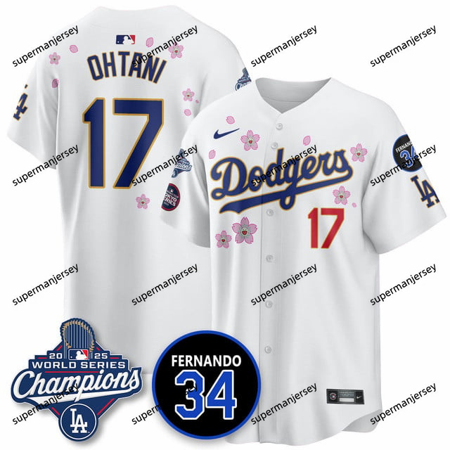 Los Angeles Dodgers 2025 World Series Champions   Jersey - All Stitched 17 Shohei Ohtani