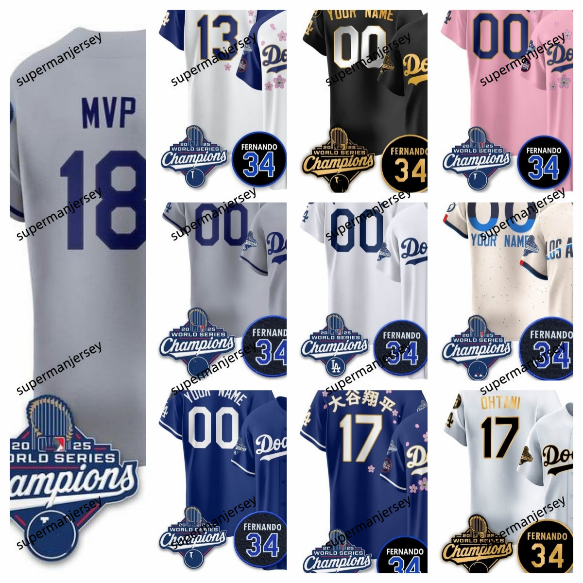 Los Angeles Dodgers 2025 World Series Champions   Jersey - All Stitched MV321P   18_副本