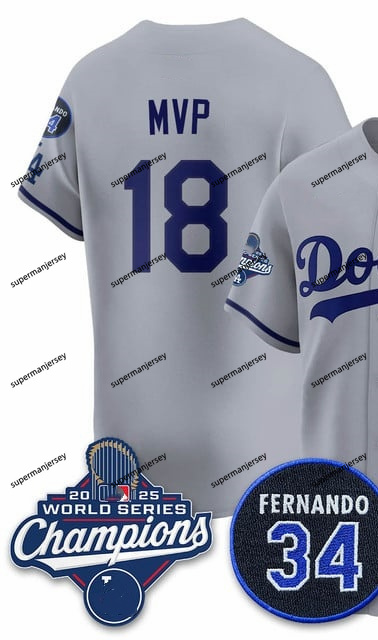 Los Angeles Dodgers 2025 World Series Champions   Jersey - All Stitched MVP   18_副本