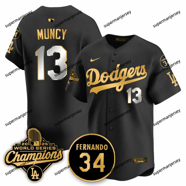 Los Angeles Dodgers 2025 World Series Champions   Jersey - All Stitched Max  Muncy 13