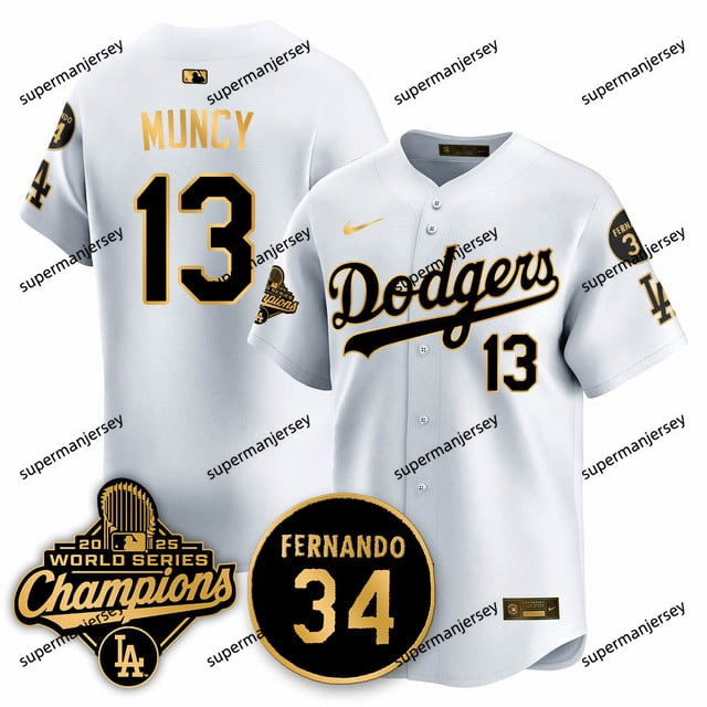 Los Angeles Dodgers 2025 World Series Champions   Jersey - All Stitched Max Muncy      13