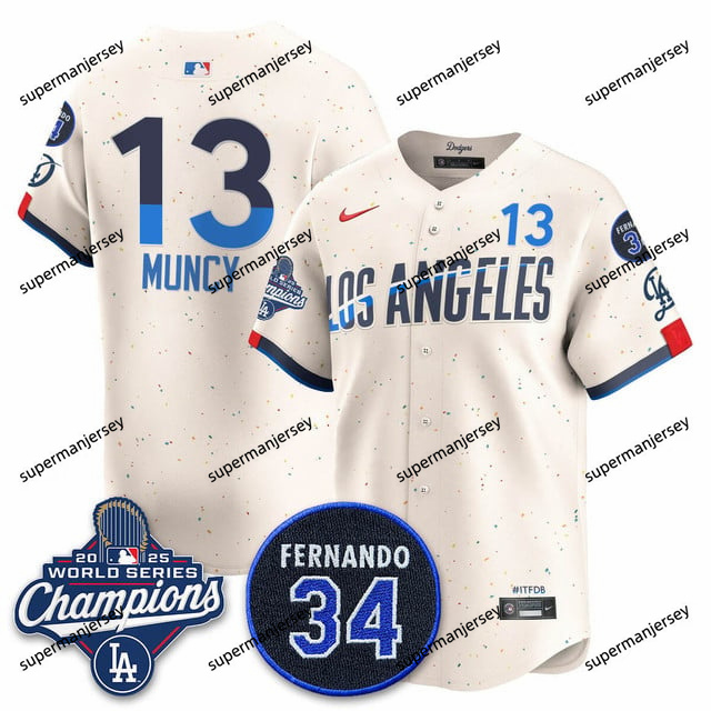 Los Angeles Dodgers 2025 World Series Champions   Jersey - All Stitched Max Muncy     13