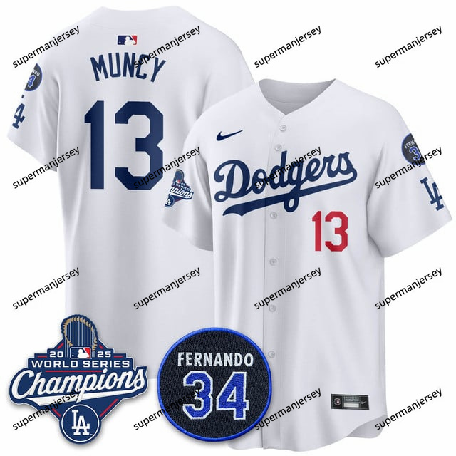 Los Angeles Dodgers 2025 World Series Champions   Jersey - All Stitched Max Muncy  13