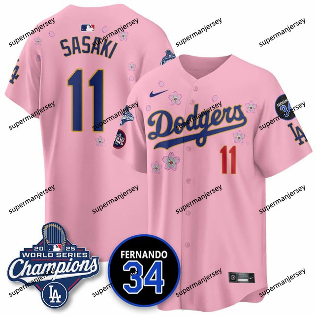 Los Angeles Dodgers 2025 World Series Champions   Jersey - All Stitched Rōki   Sasaki 11