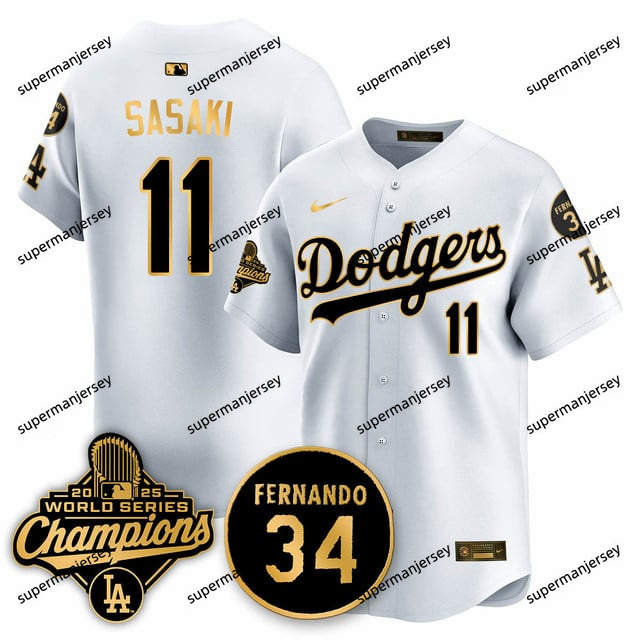 Los Angeles Dodgers 2025 World Series Champions   Jersey - All Stitched Rōki Sasaki -11