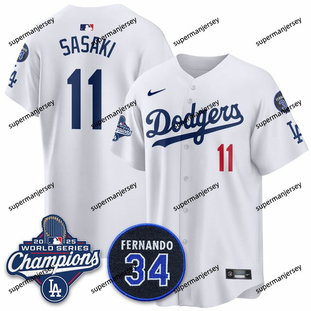 Los Angeles Dodgers 2025 World Series Champions   Jersey - All Stitched Rōki Sasaki  11