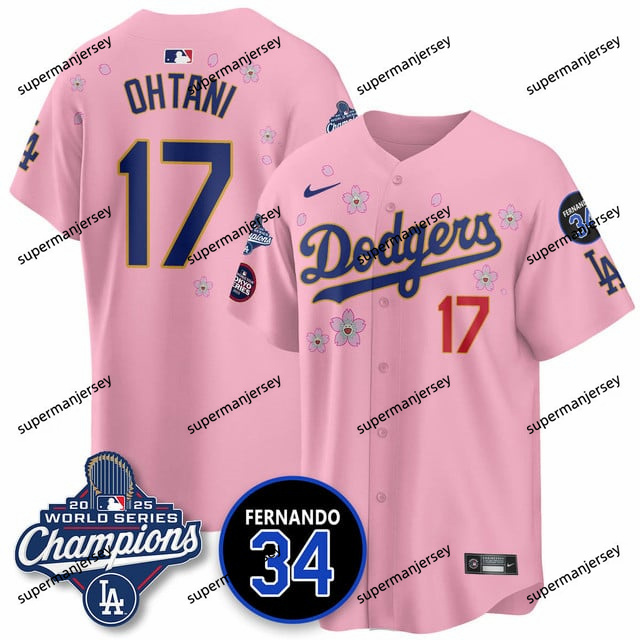 Los Angeles Dodgers 2025 World Series Champions   Jersey - All Stitched Shohei Ohtani       17