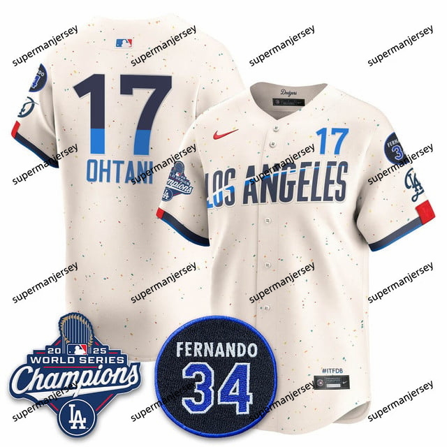 Los Angeles Dodgers 2025 World Series Champions   Jersey - All Stitched Shohei Ohtani     17