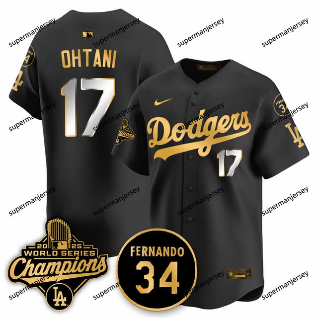 Los Angeles Dodgers 2025 World Series Champions   Jersey - All Stitched Shohei Ohtani  -17