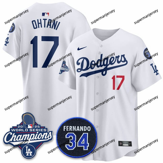 Los Angeles Dodgers 2025 World Series Champions   Jersey - All Stitched Shohei Ohtani   17