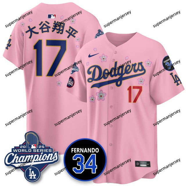 Los Angeles Dodgers 2025 World Series Champions   Jersey - All Stitched Shohei Ohtani  (Kanji) 17